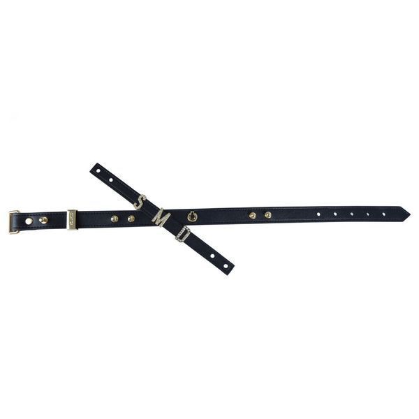 Нашийник LOCKINK Dark DIY Alphabet Collar, чорний, штучна шкіра, букви зі стразами SX0900
