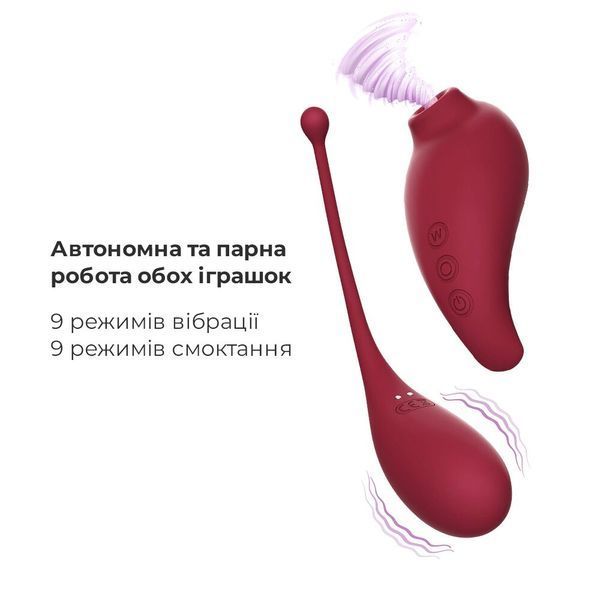 Смарт игрушка Adrien Lastic Inspiration: виброяйцо и вакуумный стимулятор с управлением со смартфона SO4480