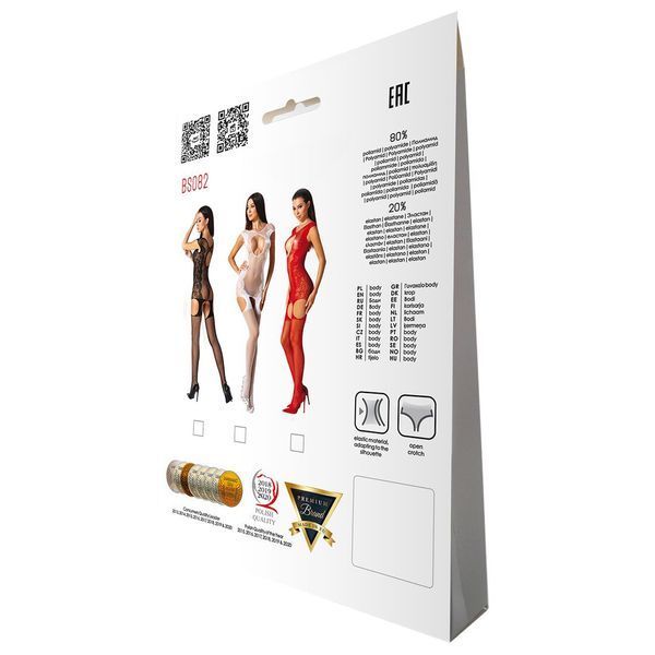 Ажурний бодістокінг з панчохами Passion BS082 white SO4737