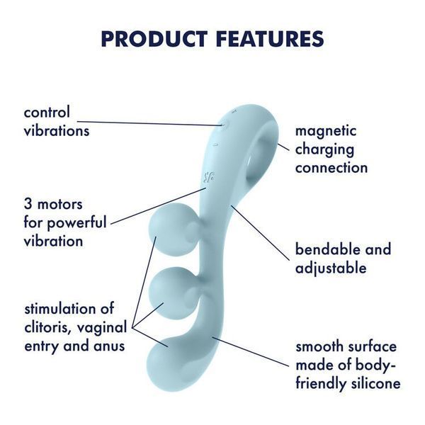 Универсальный вибратор Satisfyer Tri Ball 2, 3 мотора, гнется SO7784