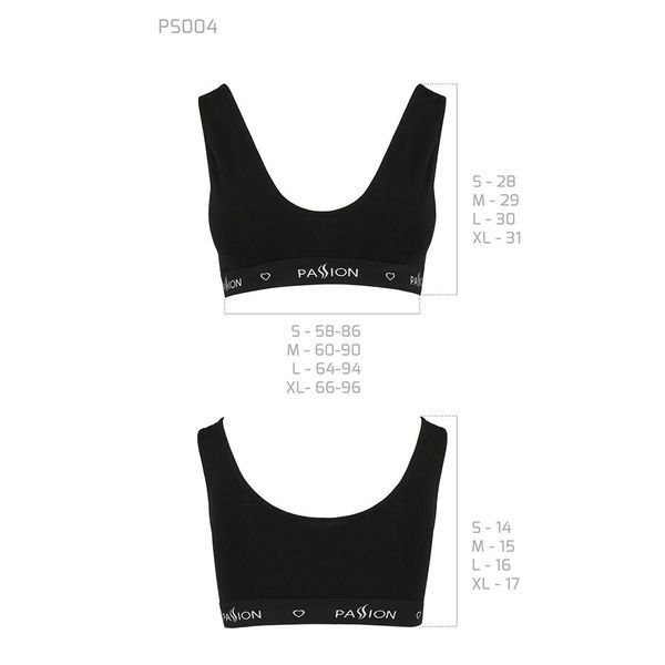 Спортивный топ с широкой резинкой Passion PS004 TOP XL, black SO4222