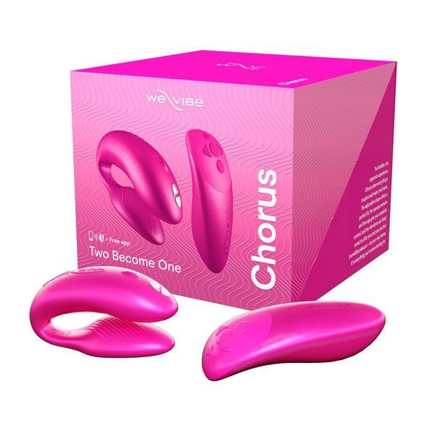 Смарт-вібратор для пар We-Vibe Chorus Cosmic Pink, сенсорне керування вібраціями стисненням пульта SO6921