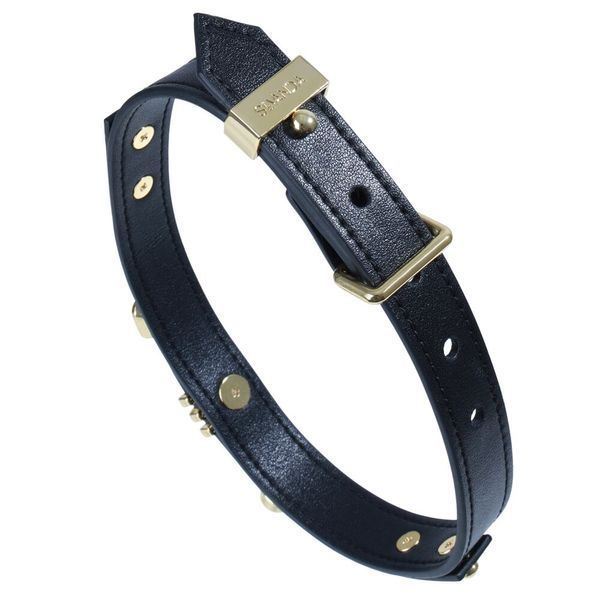 Нашийник LOCKINK Dark DIY Alphabet Collar, чорний, штучна шкіра, букви зі стразами SX0900