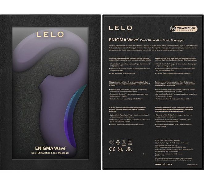 Клиторально-вагинальный звуковой стимулятор LELO Enigma WAVE Cyber Purple, 3 типа стимуляции SX0686