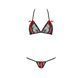 Комплект белья Passion MELISSA BIKINI L/XL, black, лиф со шнуровкой и трусики стринги EL15901 фото 5