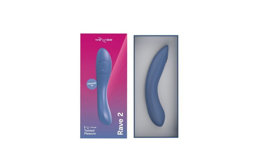 Смарт-вібратор We-Vibe Rave 2 Twisted Pleasure Blue, для точки G та входу в піхву, 2 мотори SO8768