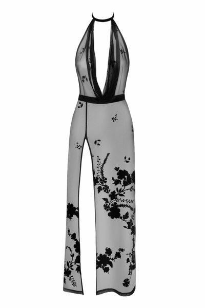Сукня Noir Handmade F312 Divinity, M, black, прозора, до підлоги, відкрита спина, розріз збоку SX0310