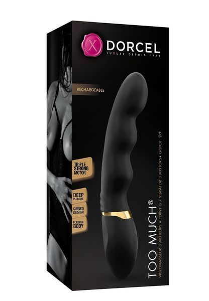 Вібратор ультрастимулювальний Dorcel Too Much Rechargeable Black, гнучкий і потужний, 3 вібромотори SO3088