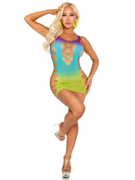 Сукня Leg Avenue Seamless Ombre Faux Lace Up Mini Dress One Size Ocean SX2775