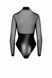 Боди Noir Handmade F321 Edge, XL, низ под латекс, верх сетка, молния на все тело, декор кольца SX0360 фото 8