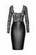 Платье Noir Handmade F295 Euphoria, XL, black, кружево, глубокое декольте, юбка миди под латекс SX0210 фото 4