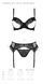 Комплект Passion KERRIA SET WITH OPEN BRA black, XXL/XXXL, бюстгальтер с открытой чашкой, стринги, пояс для чулок SX0496 фото 5