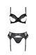Комплект Passion KERRIA SET WITH OPEN BRA black, XXL/XXXL, бюстгальтер с открытой чашкой, стринги, пояс для чулок SX0496 фото 3