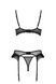Комплект Passion KERRIA SET WITH OPEN BRA black, XXL/XXXL, бюстгальтер с открытой чашкой, стринги, пояс для чулок SX0496 фото 4