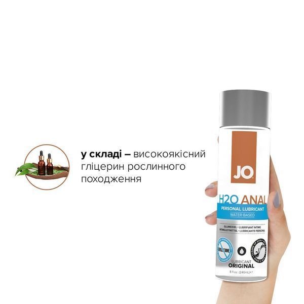 Анальная смазка JO ANAL H2O &mdash; ORIGINAL (240 мл) на водной основе, растительный глицерин SO1694