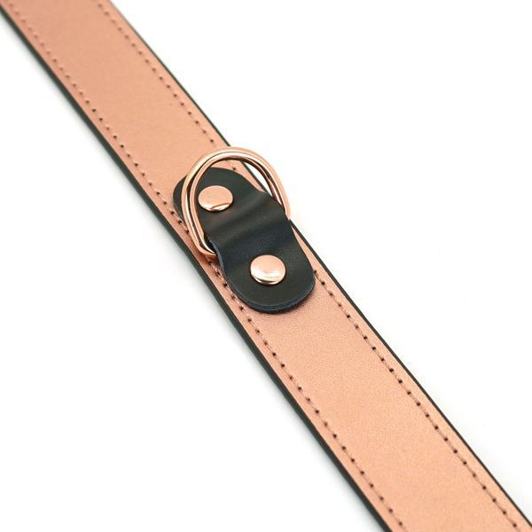Ошейник с зажимами для сосков Liebe Seele Rose Gold Memory Collar with Nipple Clamps, кожа SO9495