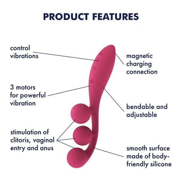 Універсальний вібратор Satisfyer Tri Ball 1, 3 мотори, гнеться SO7785