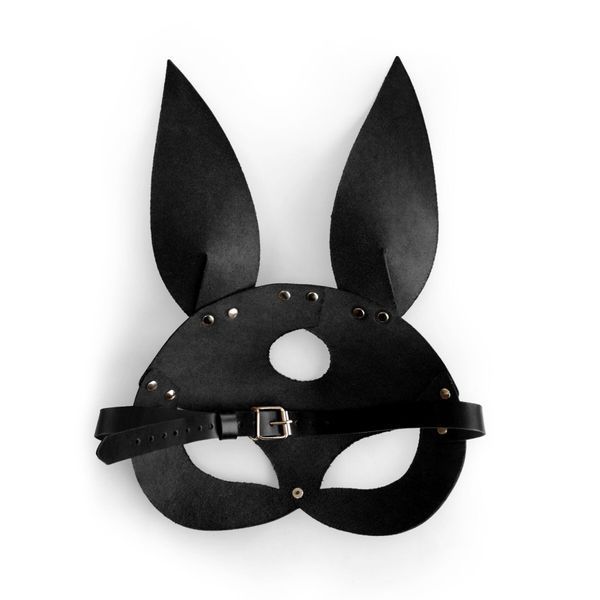 Кожаная маска Зайки Art of Sex - Bunny mask, цвет Черный SO9644