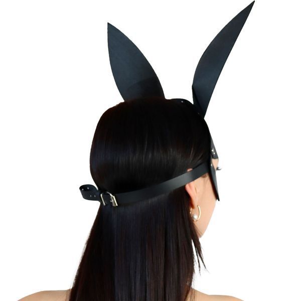 Кожаная маска Зайки Art of Sex - Bunny mask, цвет Черный SO9644