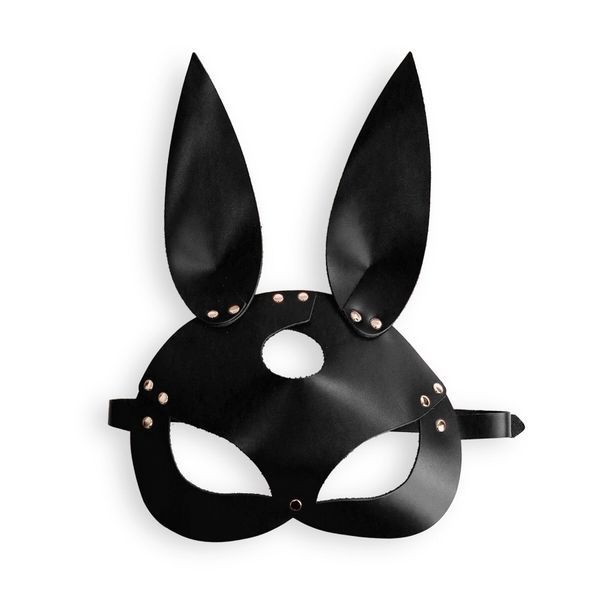 Кожаная маска Зайки Art of Sex - Bunny mask, цвет Черный SO9644