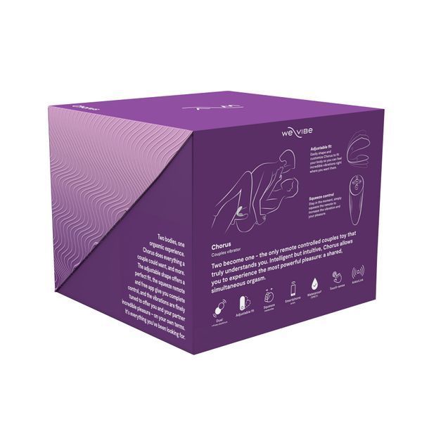 Смарт-вібратор для пар We-Vibe Chorus Purple, сенсорне керування вібраціями стисненням пульта SO6923