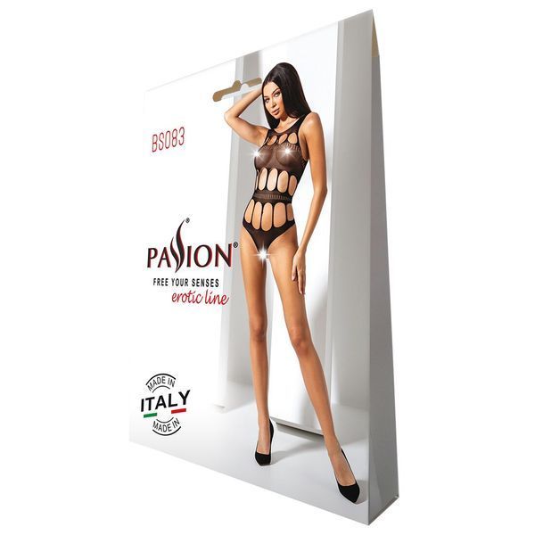 Сексуальный боди с вырезами Passion BS083 black SO4738