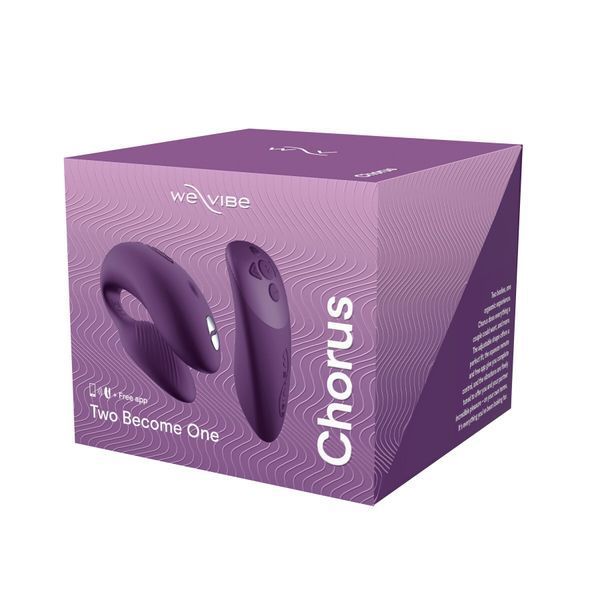 Смарт-вібратор для пар We-Vibe Chorus Purple, сенсорне керування вібраціями стисненням пульта SO6923