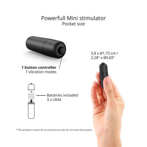 Вибропуля Love To Love WAOUHHH - BLACK ONYX, 7 режимов, на батарейках SX2257