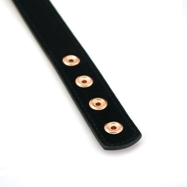 Ошейник с зажимами для сосков Liebe Seele Rose Gold Memory Collar with Nipple Clamps, кожа SO9495