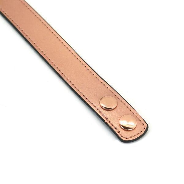 Ошейник с зажимами для сосков Liebe Seele Rose Gold Memory Collar with Nipple Clamps, кожа SO9495