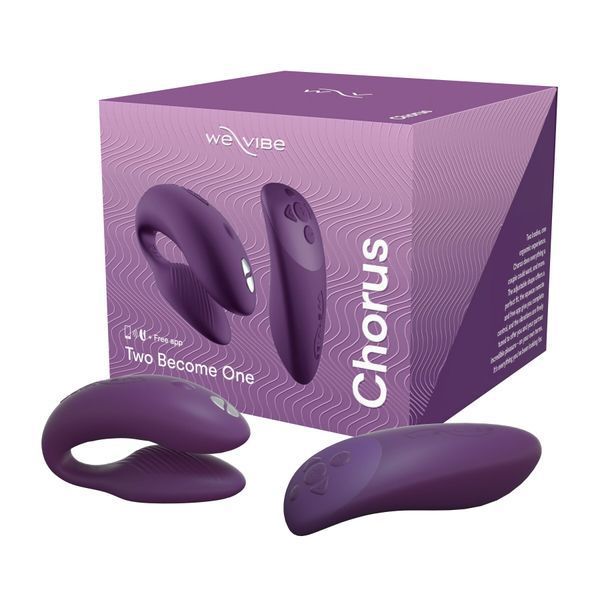Смарт-вібратор для пар We-Vibe Chorus Purple, сенсорне керування вібраціями стисненням пульта SO6923
