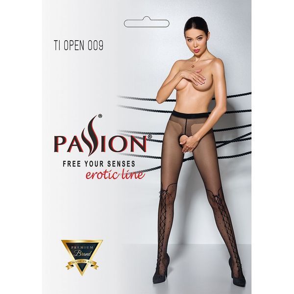 Колготки с открытым доступом, имитация ботфорт Passion TIOPEN 009 5 (20 den), black SO5801