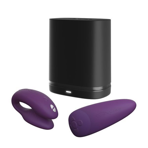 Смарт-вібратор для пар We-Vibe Chorus Purple, сенсорне керування вібраціями стисненням пульта SO6923