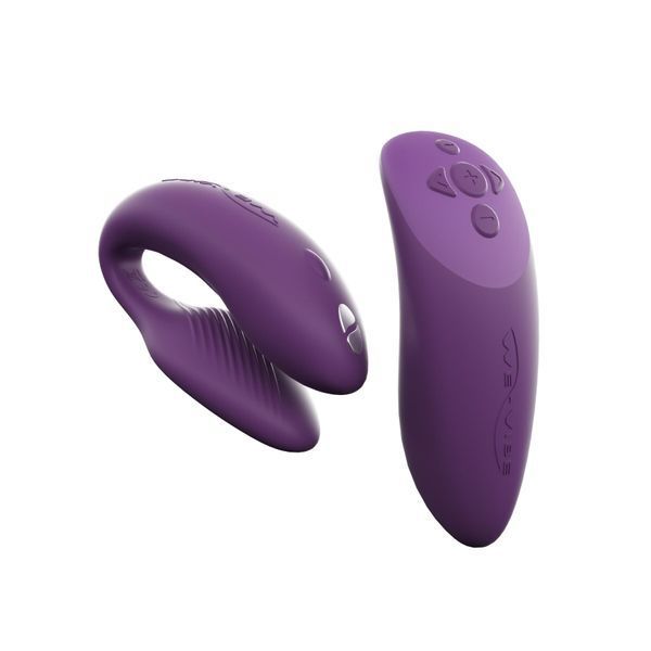 Смарт-вібратор для пар We-Vibe Chorus Purple, сенсорне керування вібраціями стисненням пульта SO6923
