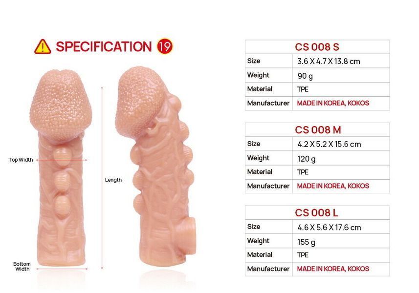 Насадка на член Kokos Cock Sleeve CS 008 M SX1465