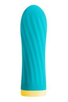 Вибропуля S Pleasures Bullets Twist & Shout Turquoise, бирюзовая, ребристая поверхность, 10 режимов SX1607