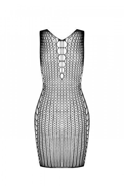 Мини-платье с вертикальным узором Passion BS097 One Size, red, плетение по бокам SO8933