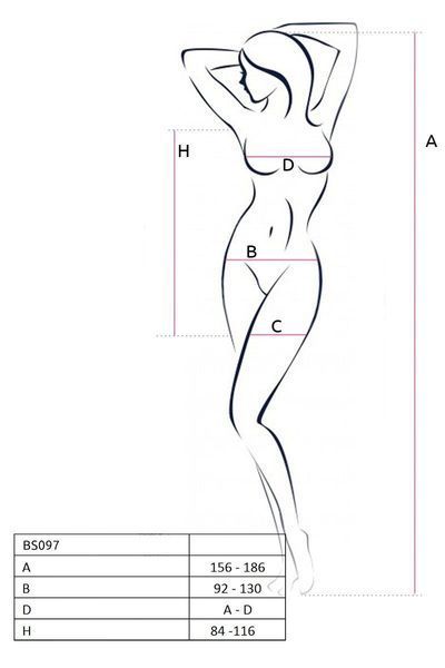 Мини-платье с вертикальным узором Passion BS097 One Size, red, плетение по бокам SO8933