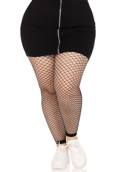 Колготки без стопы Leg Avenue Industrial Net footless tights, 1X/2X, черные, в сетку SX1054