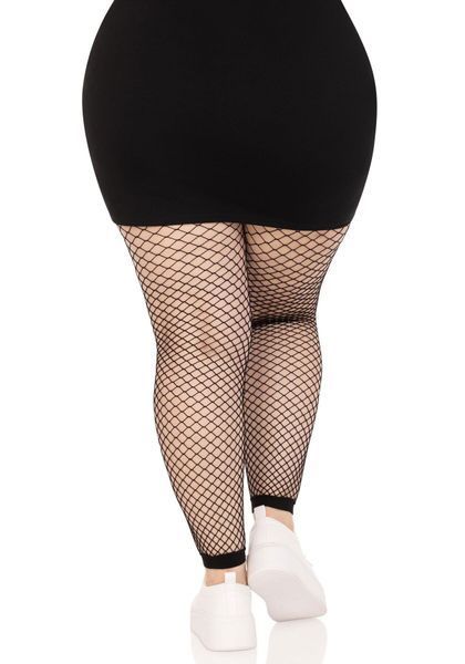 Колготки без стопы Leg Avenue Industrial Net footless tights, 1X/2X, черные, в сетку SX1054