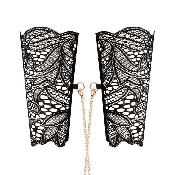 Мереживні наручники та комір Rosy Gold - Lace Cuffs and Collar - Black SX1196