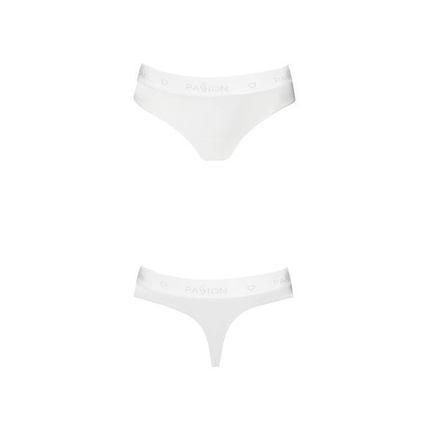 Трусики-бразилиана из хлопка Passion PS005 PANTIES M, white SO4224