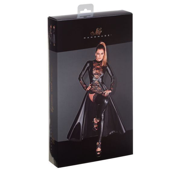Сукня-плащ з мокрим ефектом Noir Handmade F128C Powerwetlook gown coat, S SX0013