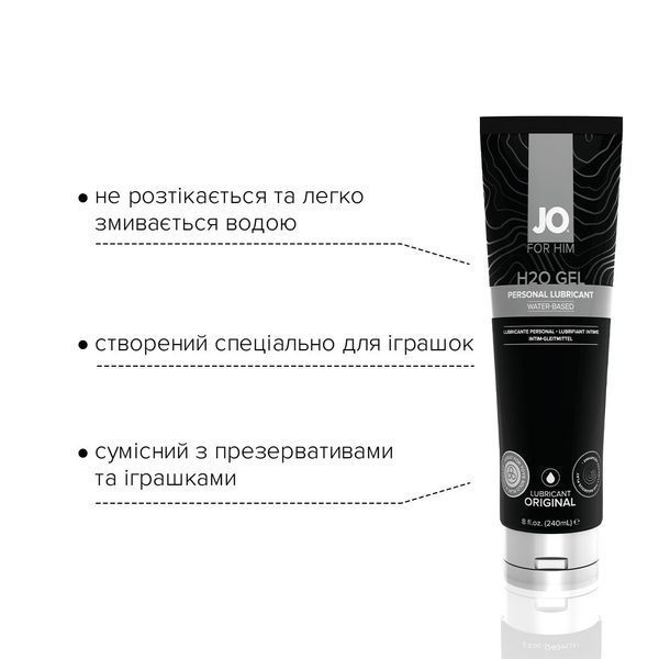 Густа змазка на водній основі JO H2O GEL &mdash; ORIGINAL (240 мл), рослинний гліцерин SO1790