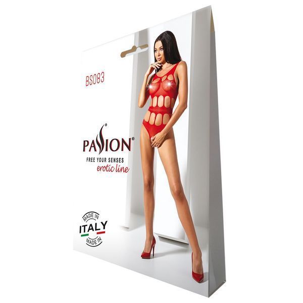 Сексуальный боди с вырезами Passion BS083 red SO4739