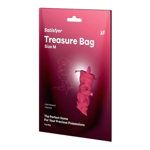 Мешочек для секс-игрушек Satisfyer Treasure Bag M, розовый, на шнурке SX0548