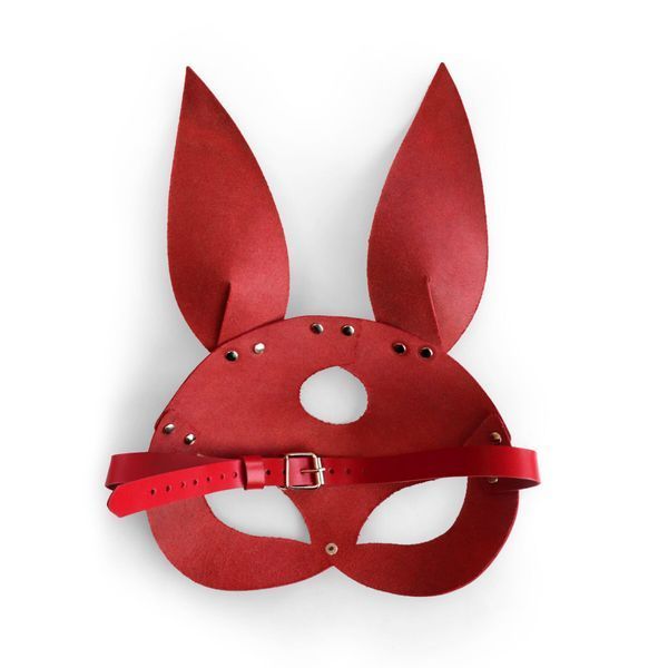 Кожаная маска Зайки Art of Sex - Bunny mask, цвет Красный SO9645
