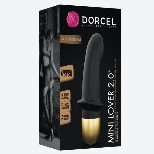 Вібратор Dorcel Mini Lover Black 2.0 перезаряджуваний, для точки G і масажу простати SO3572