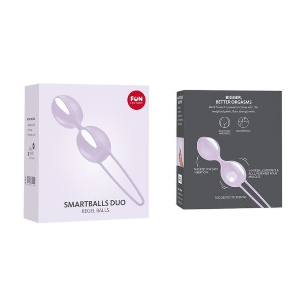Вагинальные шарики Fun Factory SMARTBALLS DUO, сиренево-белые, 2 шт, диаметр 3,2 и 3,6 см SX0961