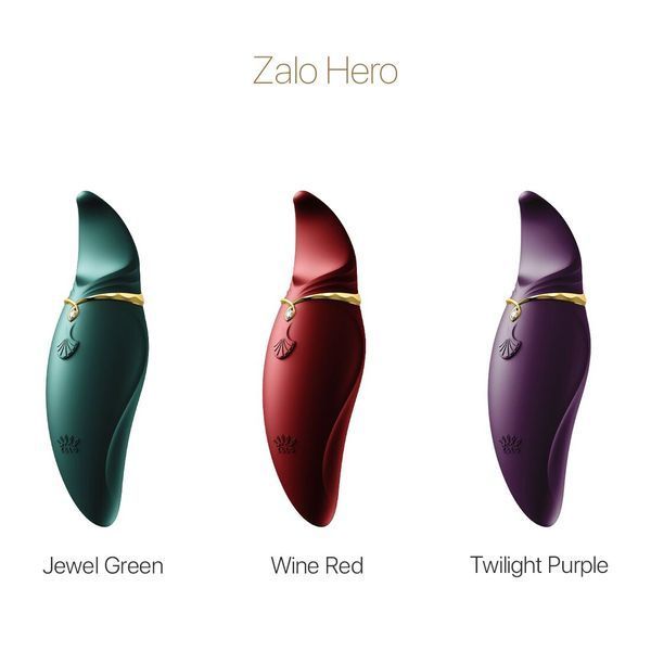 Вибратор 2в1 с язычком Zalo &mdash; Hero Wine Red, кристалл Swarovski SO6659